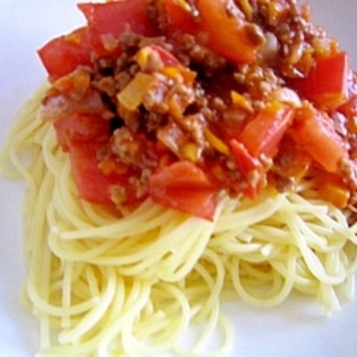 トマトたっぷりミートスパゲティ